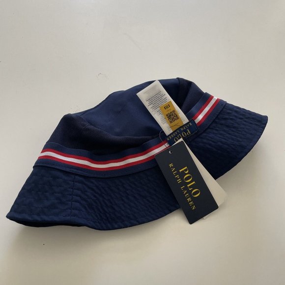 Polo Ralph Lauren Navy Blue Reversible Bucket Hat w/ Secret Pocket S/M 58cm NWT! - Picture 5 of 9